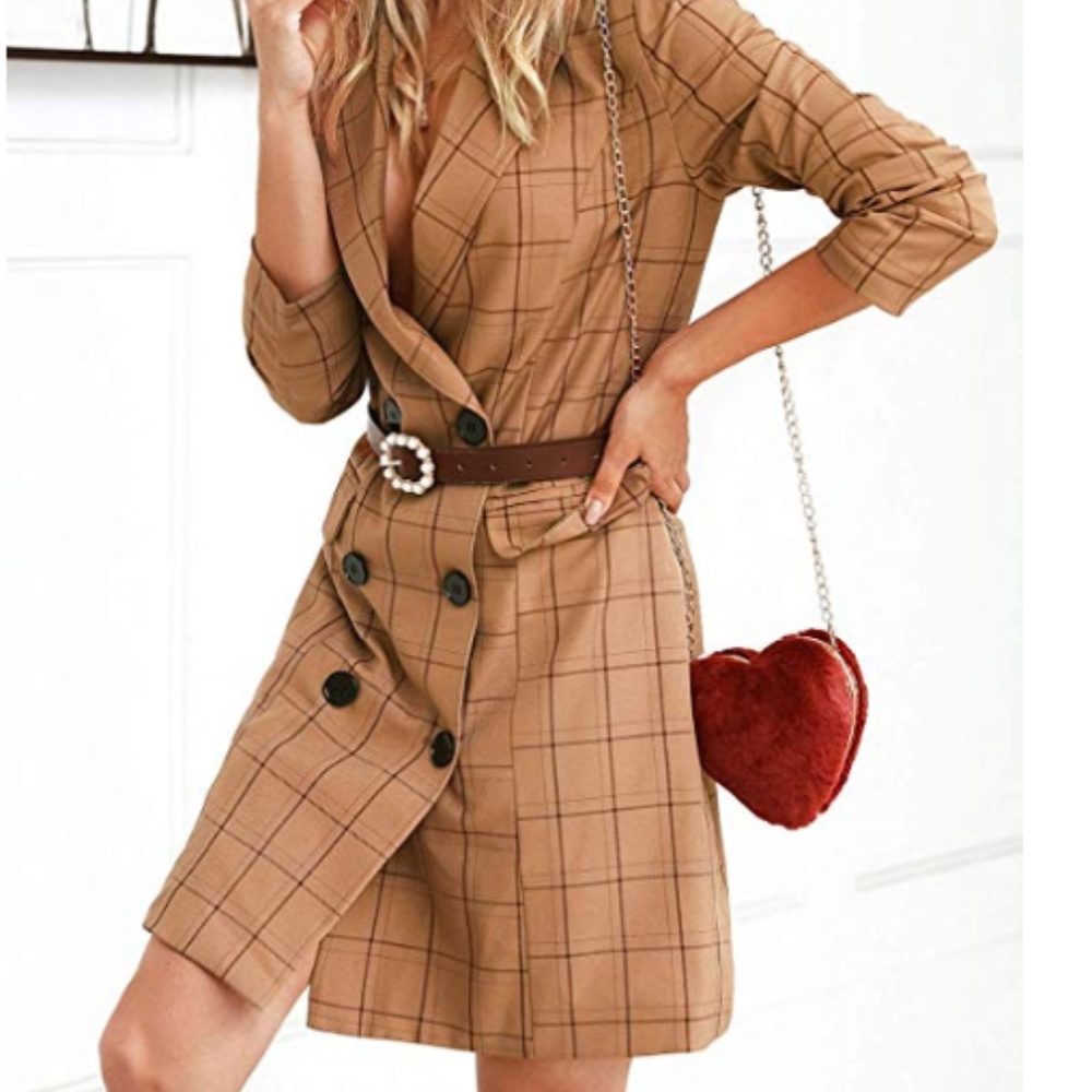 PAGET Long Plaid Blazer